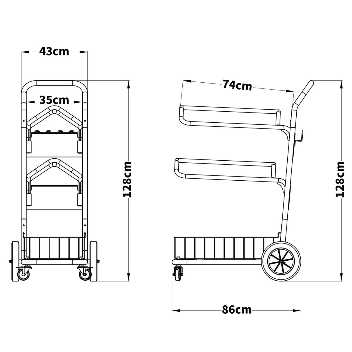 Samland Heavy Duty Two Tier Wheeled Saddle Rack