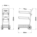 Samland Heavy Duty Two Tier Wheeled Saddle Rack - Top-Down View
