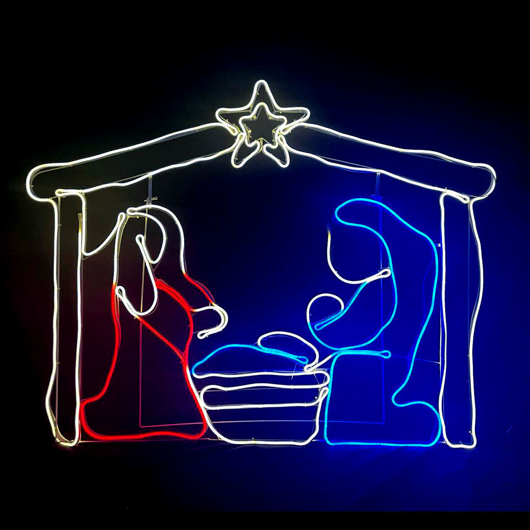 Samland LED NATIVITY SCENE CHRISTMAS MOTIF ROPE LIGHT DISPLAY