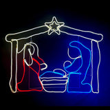 Samland LED NATIVITY SCENE CHRISTMAS MOTIF ROPE LIGHT DISPLAY - Front View