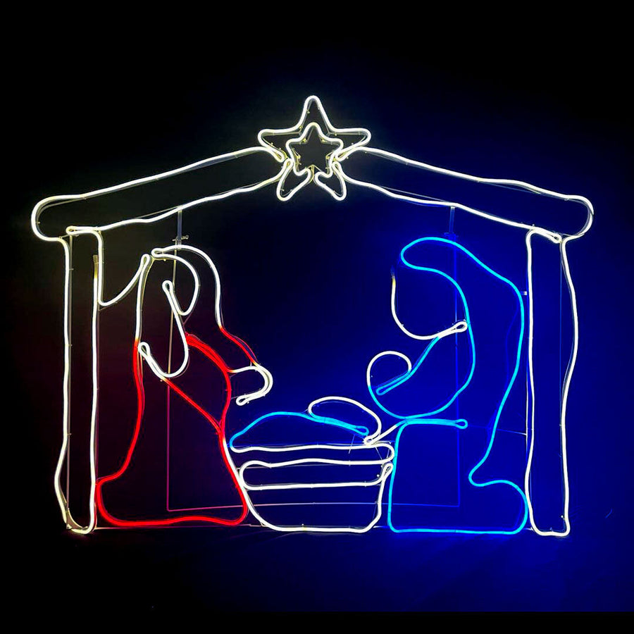 Samland LED NATIVITY SCENE CHRISTMAS MOTIF ROPE LIGHT DISPLAY