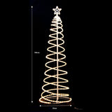 Samland Led 185cm Spiral Rope Light Christmas Tree Star Motif Warm White - Front View