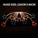 Samland Led Animated 10 Stars Motif Rope Light for Christmas 2.2m - Front View