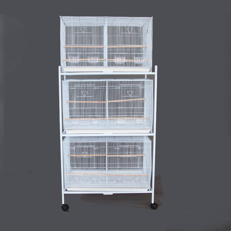 Samland Set of 3 Breeding Bird Cage with Center Dividor with Stand