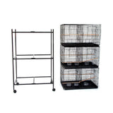 Samland Set of 3 Breeding Bird Cage with Center Dividor with Stand
