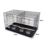 Samland Set of 3 Breeding Bird Cage with Center Dividor with Stand - Side View