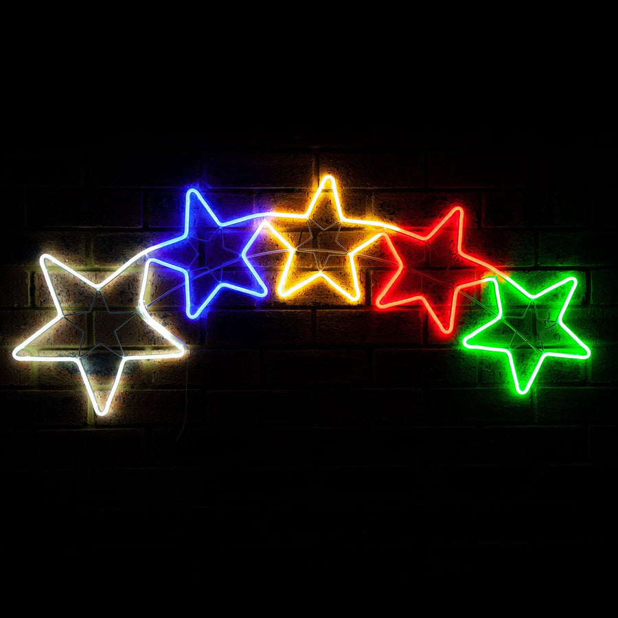 Samland 120x48cm Flex Neon Led Rope Light 5 Stars Christmas Decoration
