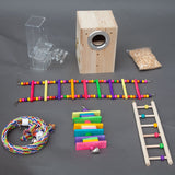 Samland Dome Top High Bird Cage on Stand with Play Toys Black - Side View