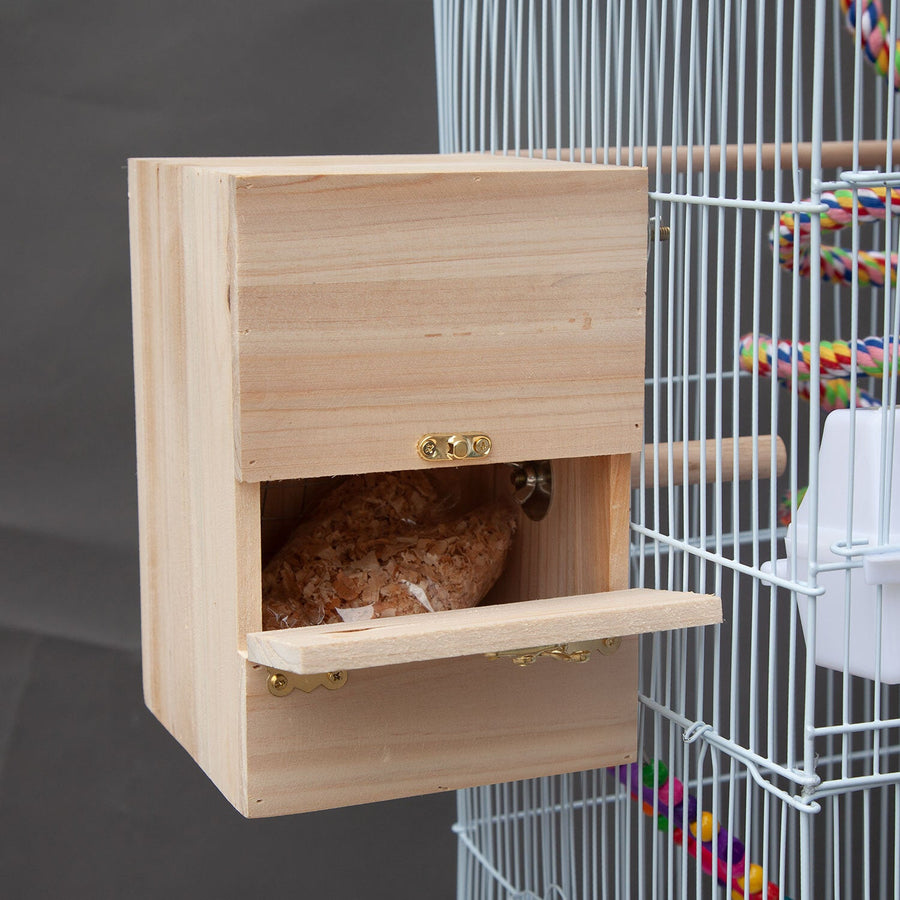 Samland DOME TOP HIGH BIRD CAGE ON STAND WITH PLAY TOYS WHITE
