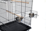 Samland BIRD PARROT CAGE WITH STAND COCKATIEL AMAZON AFRICAN GREY CAIQUE CONURE BLACK