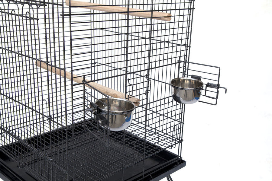 Samland BIRD PARROT CAGE WITH STAND COCKATIEL AMAZON AFRICAN GREY CAIQUE CONURE BLACK