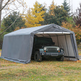 Samland Portable Carport Garage Shelter Canopy Single Size 12x20FT - Side View