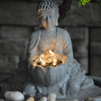 Samland JAPANESE MINIATURE ZEN BONSAI GARDEN WITH BUDDHA WATER FOUNTAIN