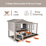 Samland Rabbit Hutch Cage Indoor and Outdoor Chicken Coop Guinea Pig Cage Bunny Cage Waterproof Roof - Top-Down View