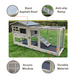 Samland Rabbit Hutch Cage Indoor and Outdoor Chicken Coop Guinea Pig Cage Bunny Cage Waterproof Roof - 45-Degree Angle