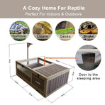 Samland Wooden Tortoise House Cage, Indoor Enclosure House Reptile Habitat Cage Box