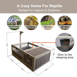 Samland Wooden Tortoise House Cage, Indoor Enclosure House Reptile Habitat Cage Box - 45-Degree Angle