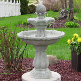 Samland SOLAR POWERED 2-TIER BIRD BATH WATER FOUNTAIN - Side View