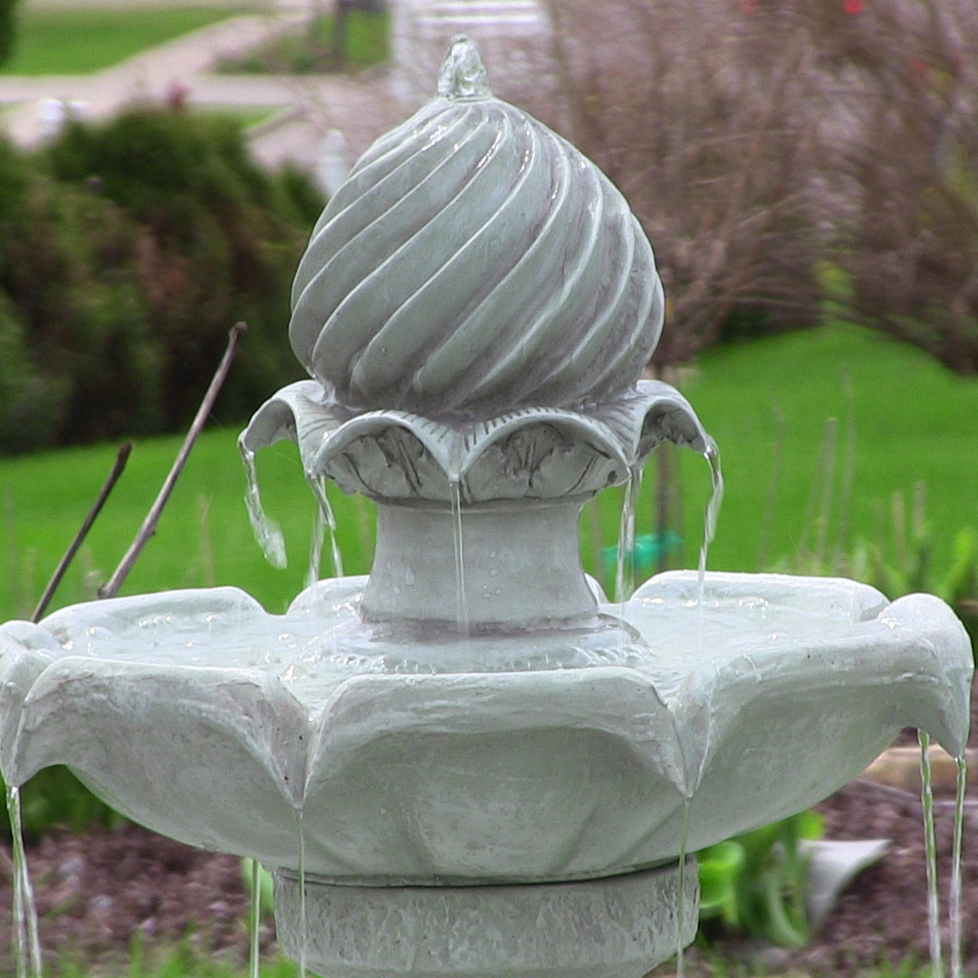 Samland SOLAR POWERED 2-TIER BIRD BATH WATER FOUNTAIN