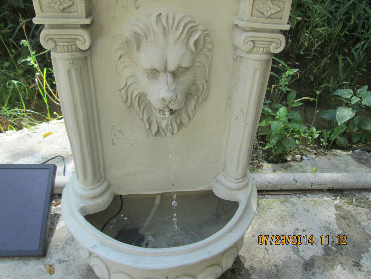 Samland  SOLAR DECORATIVE LION WALL WATER FOUNTAIN FEATURE