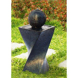 Samland SOLAR PANEL POWER WATER PUMP FOUNTAIN FEATURE WITH LED TWISTED DESIGN - Front View
