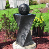 Samland SOLAR PANEL POWER WATER PUMP FOUNTAIN FEATURE WITH LED TWISTED DESIGN