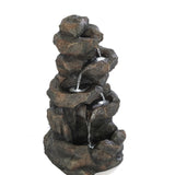 Samland GROTTO FALL SOLAR WATER FOUNTAIN WITH LED LIGHTS - Front View