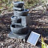 Samland 4 TIERS CASARDING SOLAR WATER FOUNTAIN - Front View