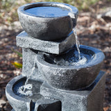 Samland 4 TIERS CASARDING SOLAR WATER FOUNTAIN - Side View
