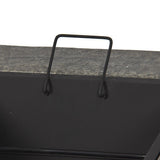 Samland STONE BASE OUTDOOR PATIO HEATER FIRE PIT TABLE WITH BBQ GRILL FIREPIT - Side View