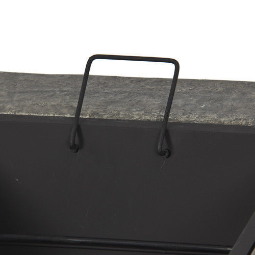 Samland STONE BASE OUTDOOR PATIO HEATER FIRE PIT TABLE WITH BBQ GRILL FIREPIT