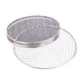 Samland 28CM BBQ Grill Mesh Fish Meat Round Net Mat Barbecue Pad for Camping - Front View