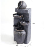 Samland 5 TIERS RUSTIC POURING POTS SOLAR WATER FOUNTAIN FEATURE