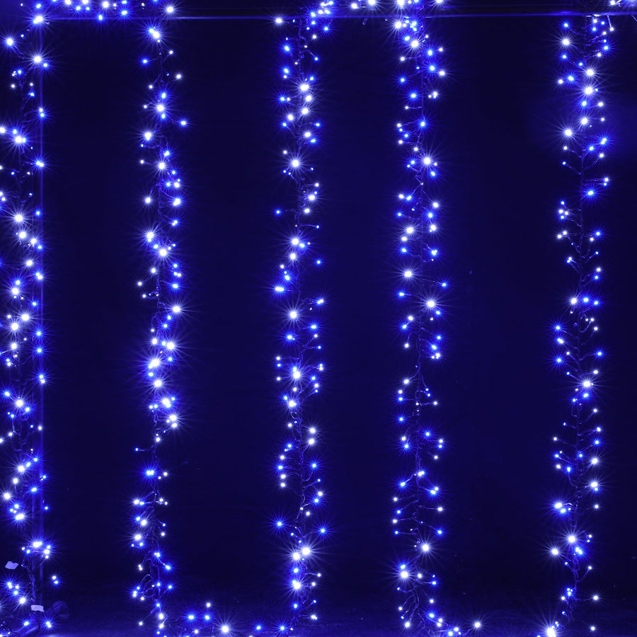 Samland 1200 Led Cluster Fairy Light Blue White For Christmas Decoration