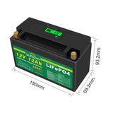 Samland 12V 12AH Deep Circle Lifepo4 Lithium Battery Rechargeable - Top-Down View