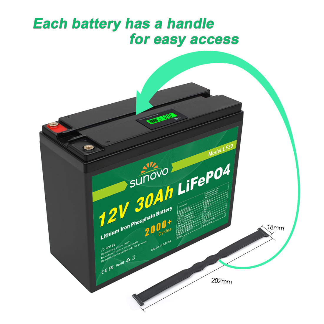 Samland 12V 30AH Deep Circle Lifepo4 Battery Rechargeable Lithium