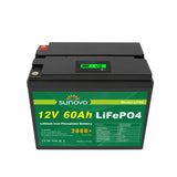 Samland 12V 60AH Deep Circle Lifepo4 Lithium Battery Rechargeable - Front View