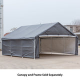 Samland Enclosure Kit (Side Wall Accessory Only) for Portable Double Carport Canopy 18x20FT - Side View