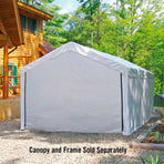 Samland Carport Wall for 10x20 ft Garage Shelter Canopy (PGS1107WALL) - White Wall Accessory Only