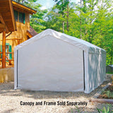 Samland Carport Wall for 10x20 ft Garage Shelter Canopy (PGS1107WALL) - White Wall Accessory Only - Front View