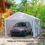 Samland Carport Wall for 10x20 ft Garage Shelter Canopy (PGS1107WALL) - White Wall Accessory Only - Side View