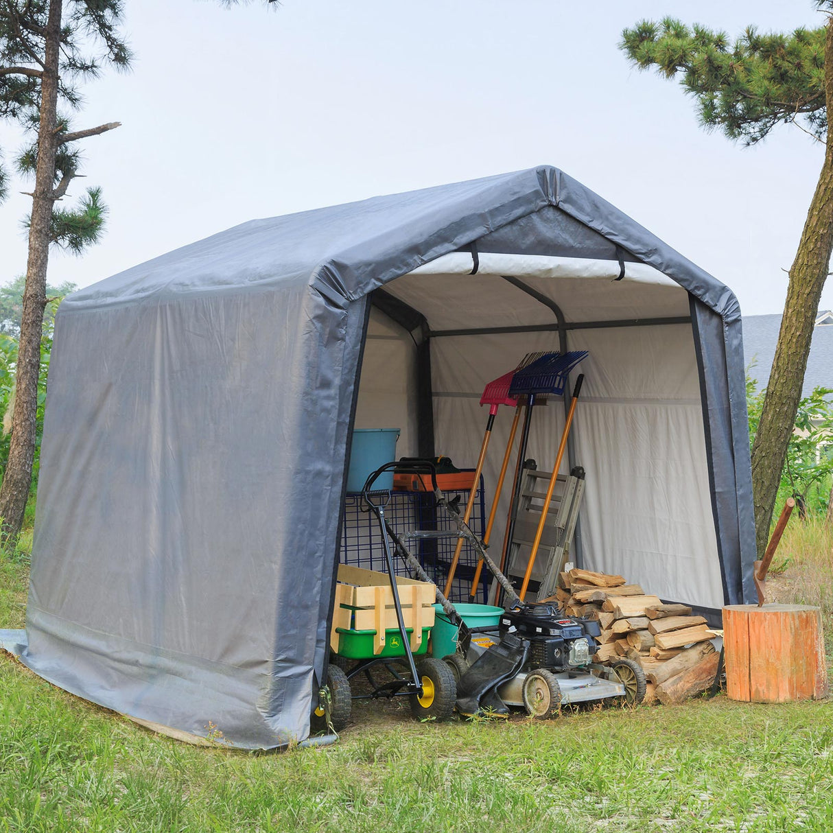 Samland Replacement Cover Kit for Portable Carport Garage Shed Storage in Size 8X8FT