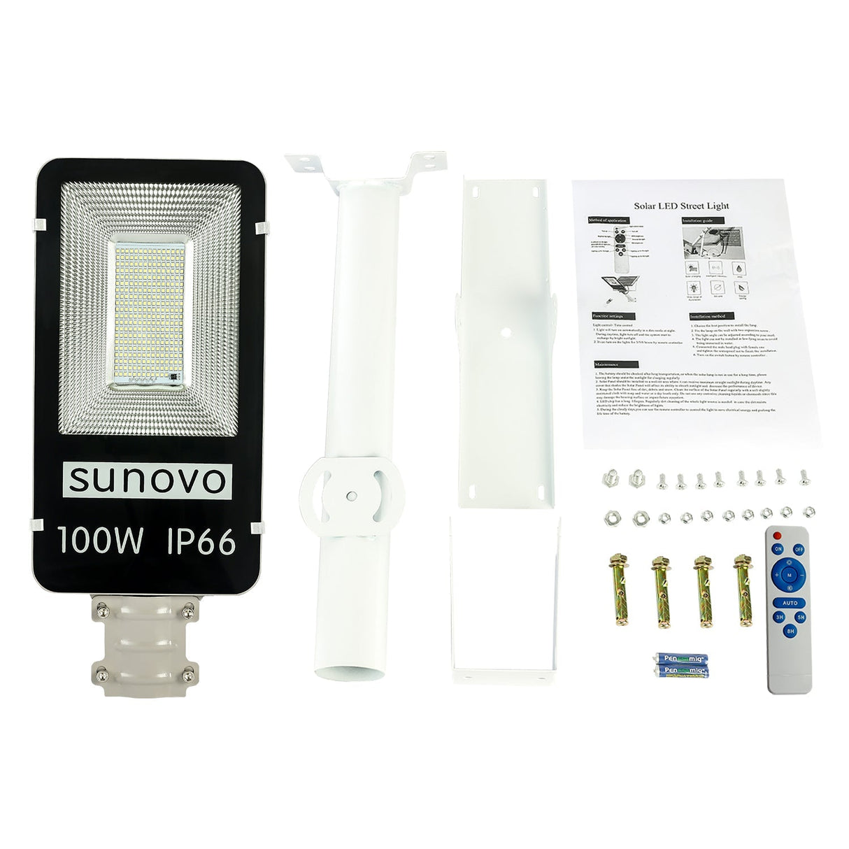 Samland 100W SOLAR GARDEN PATHWAY STREET LIGHT ADJUSTABLE SOLAR PANEL