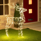 Samland Led Warm White Copper Wired 3d Standing Reindeer For Christmas Decoration