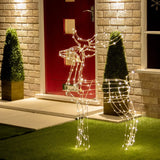 Samland Led Warm White Copper Wired 3d Standing Reindeer For Christmas Decoration - Front View