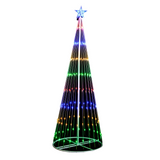 Samland Circling Led Light Christmas Tree With Star [Height: 163cm] - Front View