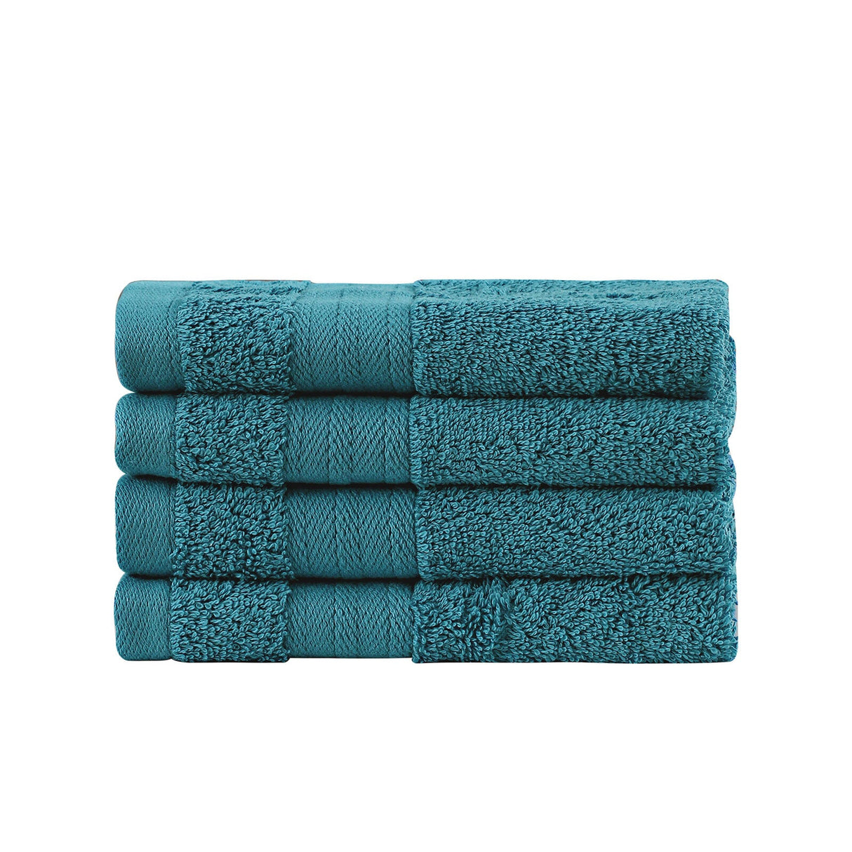 Samland Premium Cotton Washcloths 4-Pack Quick-Dry Face Towels Set-Blue