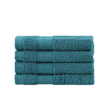 Samland Premium Cotton Washcloths 4-Pack Quick-Dry Face Towels Set-Blue - Front View