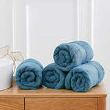 Samland Premium Cotton Washcloths 4-Pack Quick-Dry Face Towels Set-Blue - Top-Down View