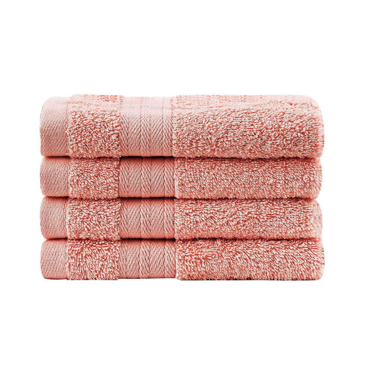 Samland Premium Cotton Washcloths 4-Pack Quick-Dry Face Towels Set-Coral